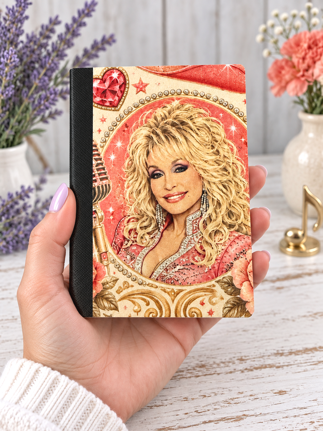 Decorative Vinyl Covered MINIATURE Composition Notebook Dolly