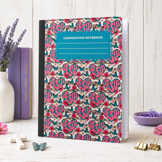 Decorative Vinyl Covered Composition Notebook Jesus 2