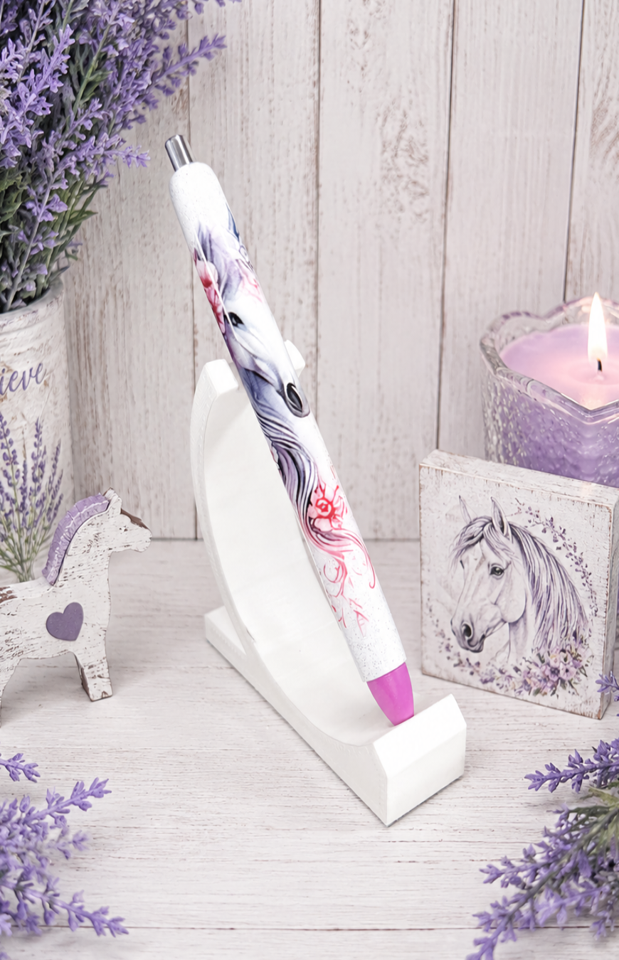 Handmade Horse with flowers glitter pen with free refill 2