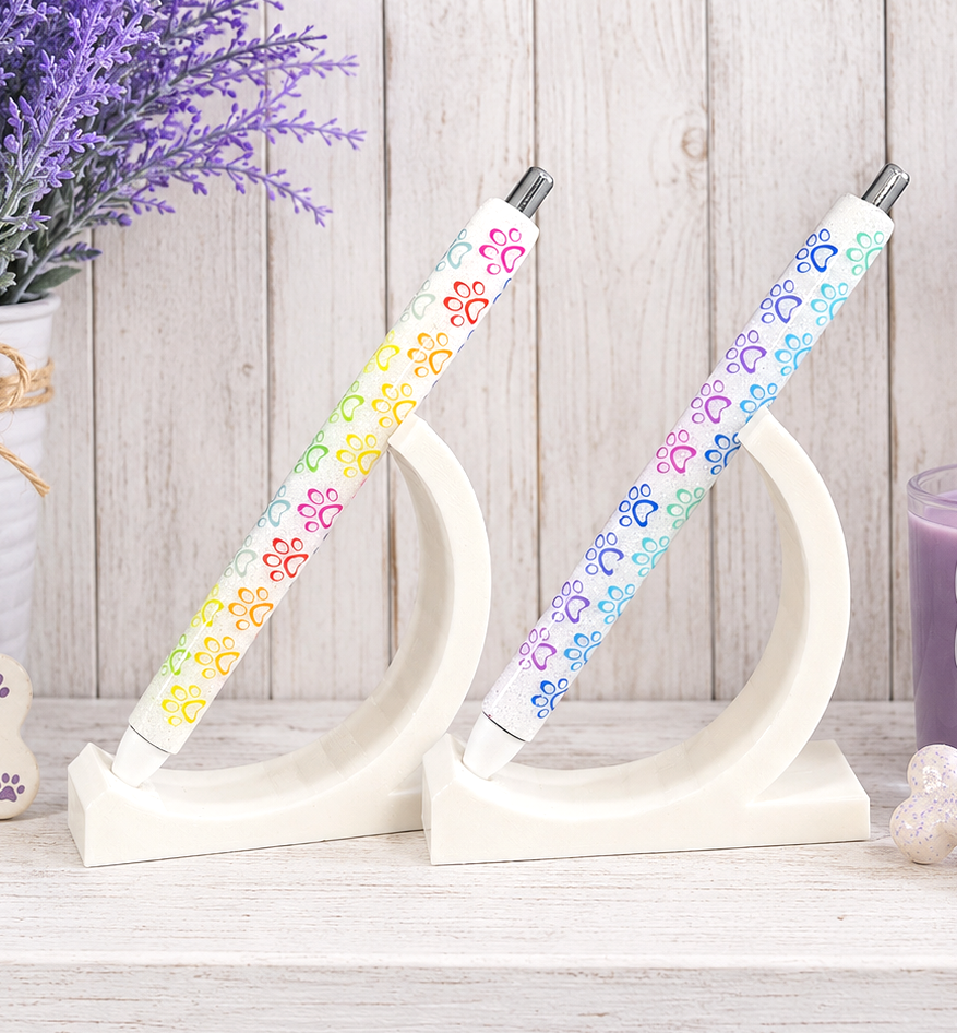 Handmade RainBow Small dog paws glitter pen with free refill