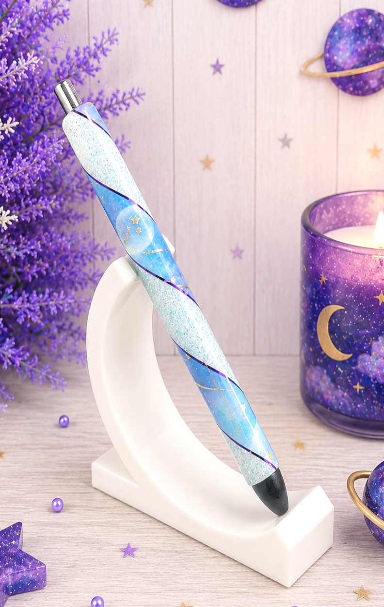 Handmade Stars and Comets Space glitter pen with free refill