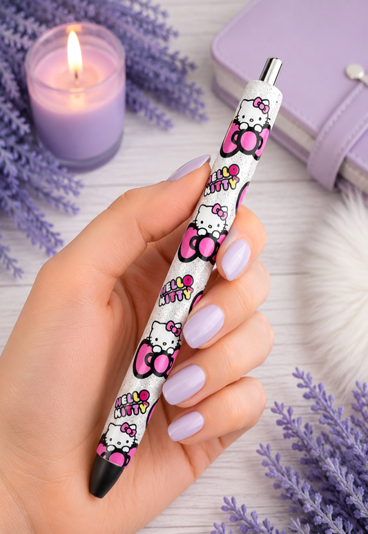 Handmade Hello Kitty glitter pen with free refill