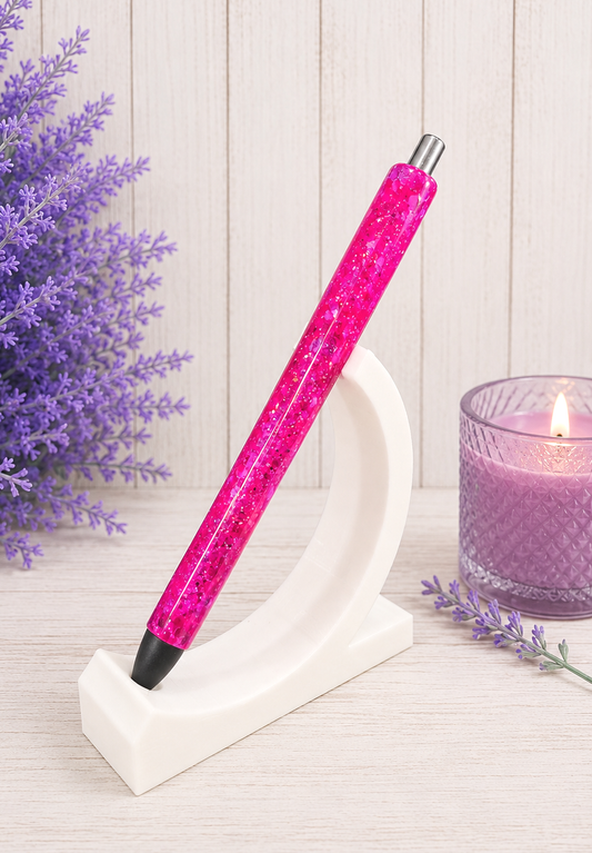 Handmade Hot Pink chunky glitter pen with free refill