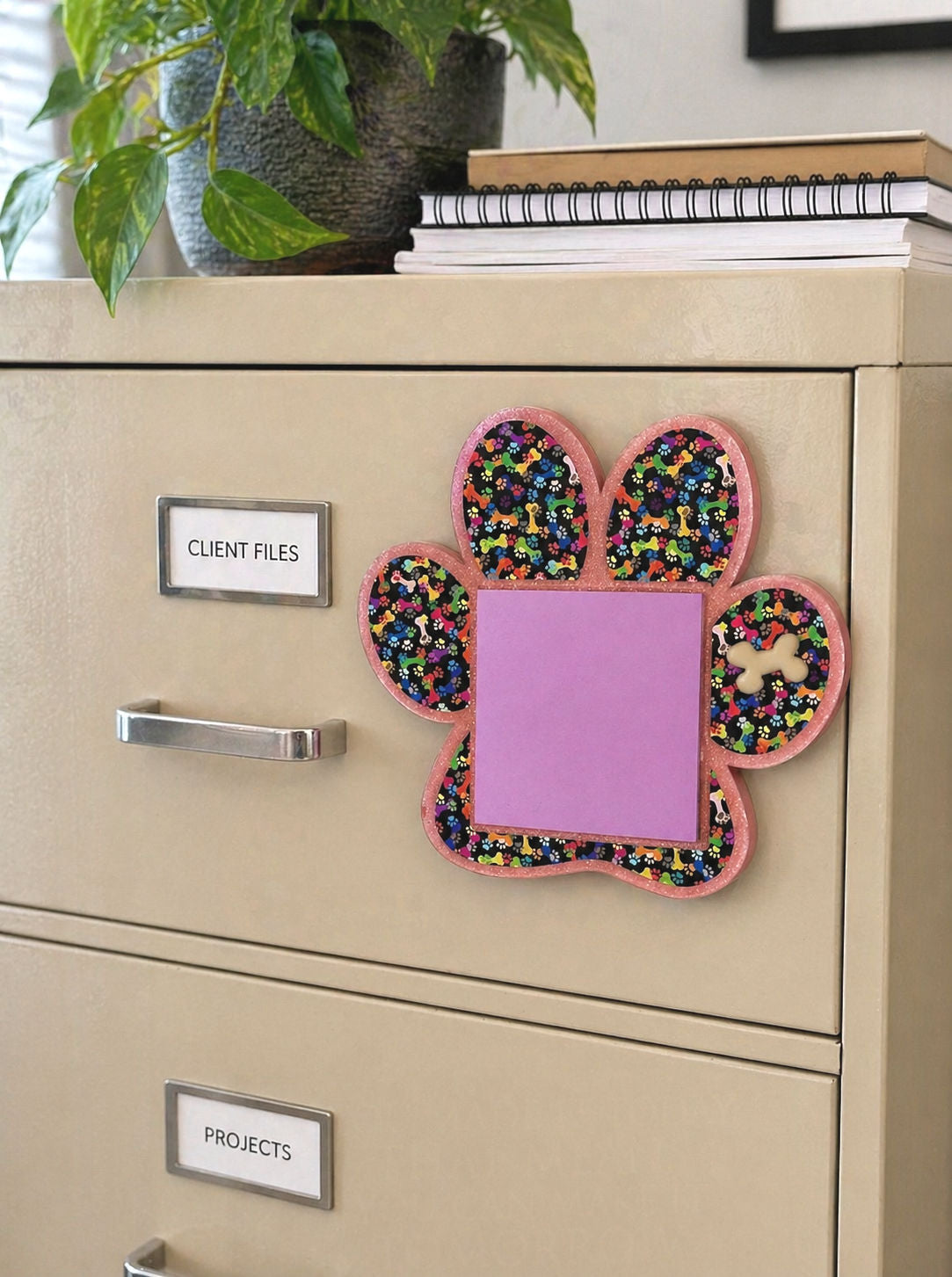 Handmade Dog Paw Sticky Note Holder