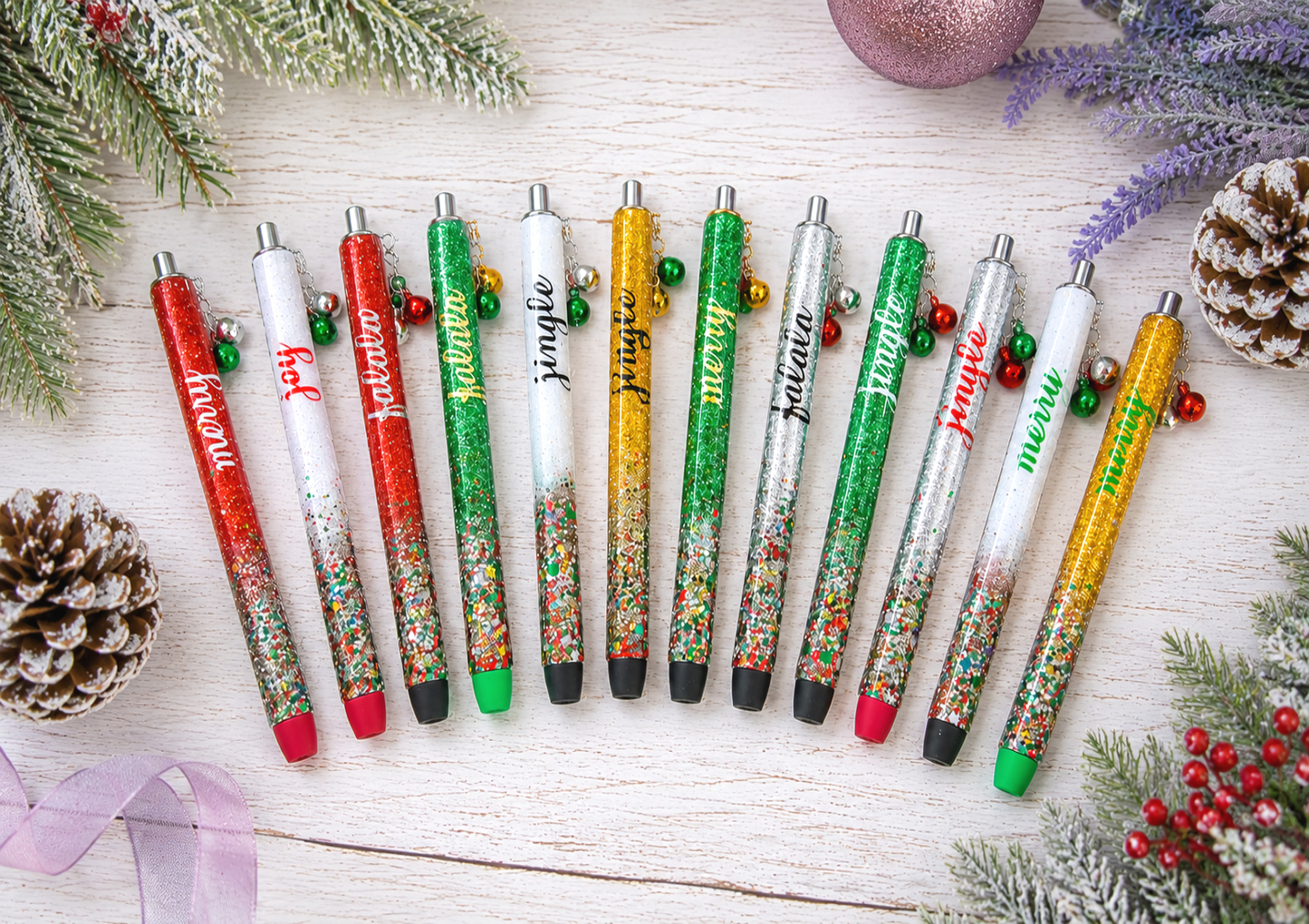 Custom Order Handmade Jingle Bells pens with free refill