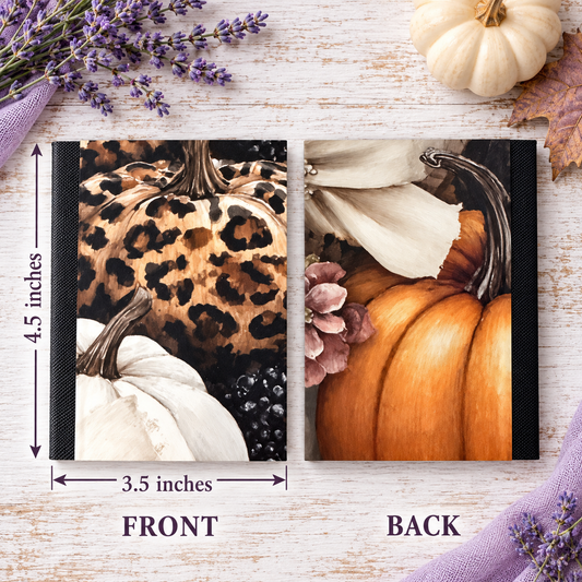 Decorative Vinyl Covered MINIATURE Composition Notebook Fall Pumpkins