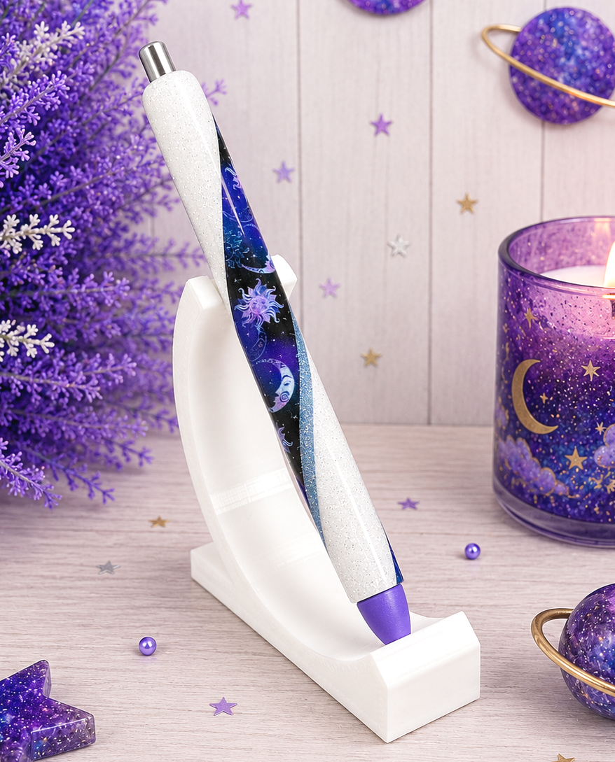 Handmade Moons and Stars glitter pen with free refill
