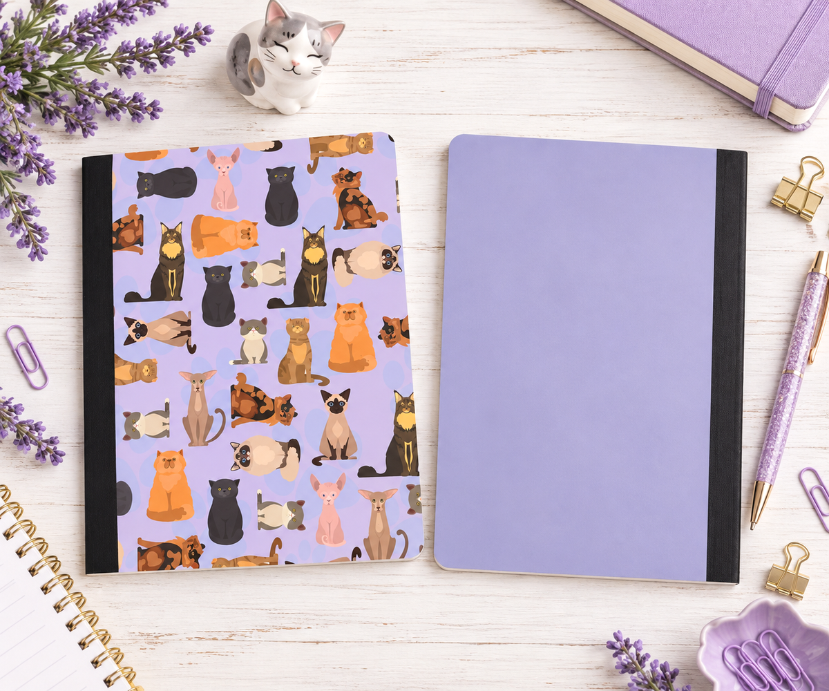 Decorative Vinyl Covered Composition Notebook Lots of Cats