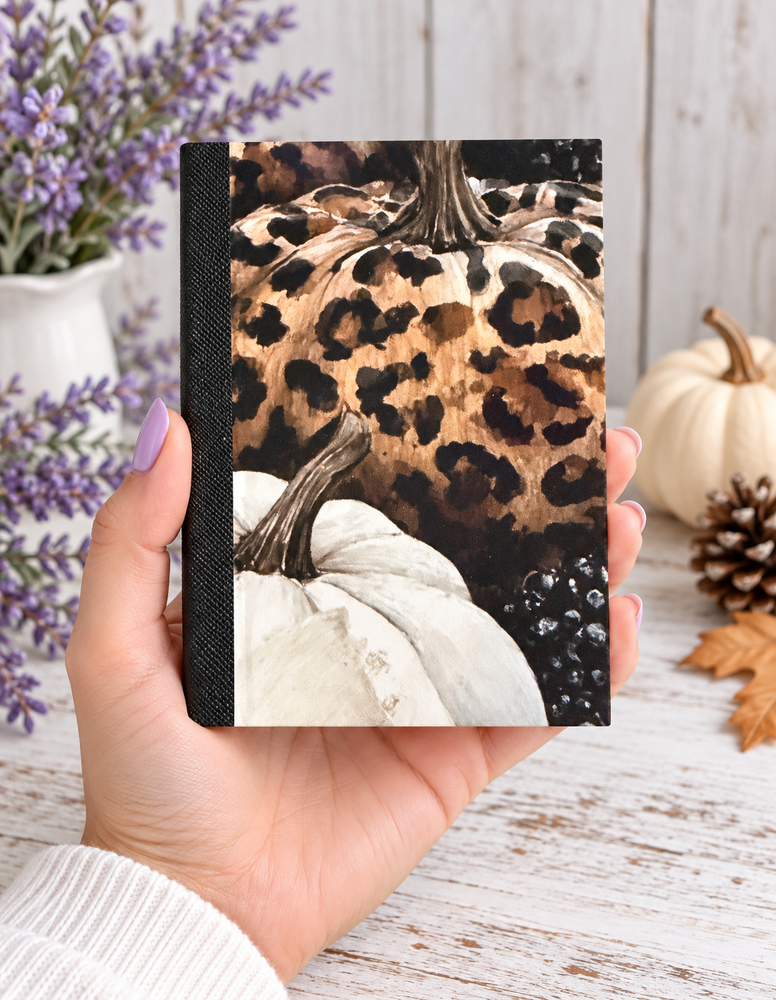Decorative Vinyl Covered MINIATURE Composition Notebook Fall Pumpkins