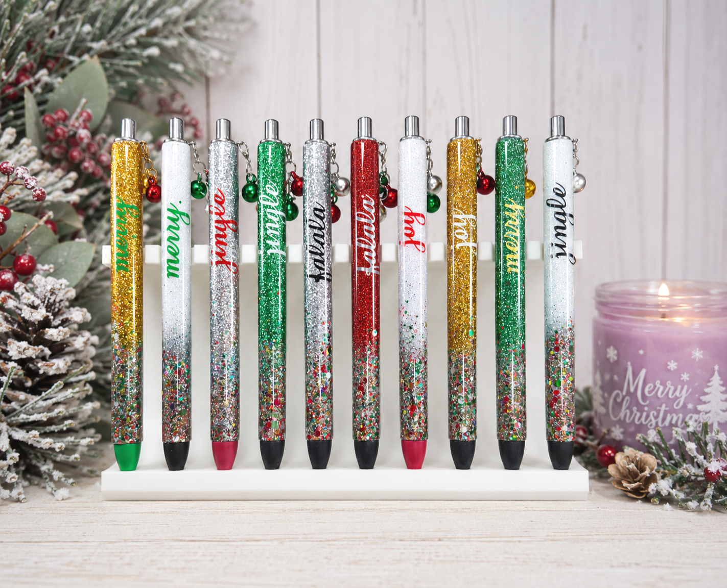 Custom Order Handmade Jingle Bells pens with free refill