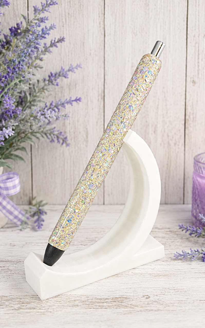 Handmade Gold Holographic glitter pen with free refill
