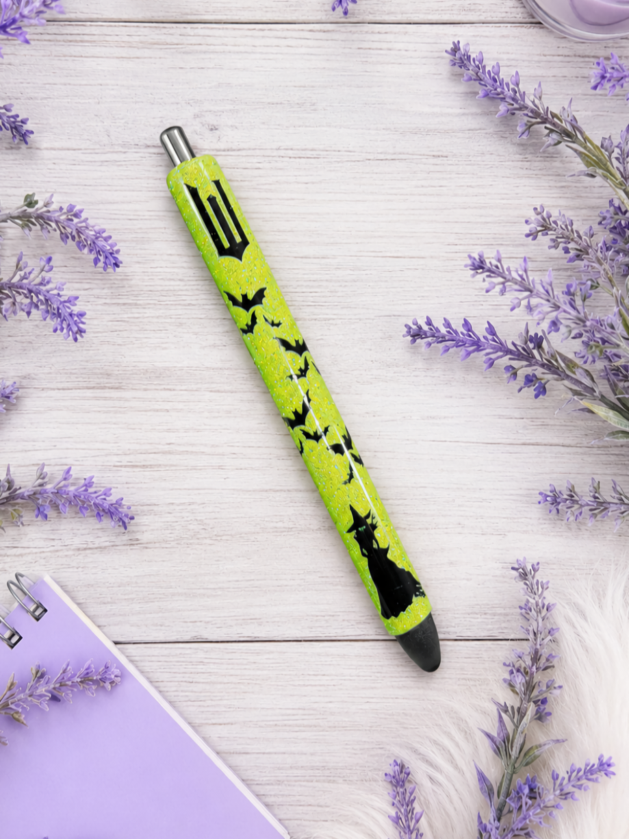 Handmade Wicked Themed Elphaba glitter pen with free refill
