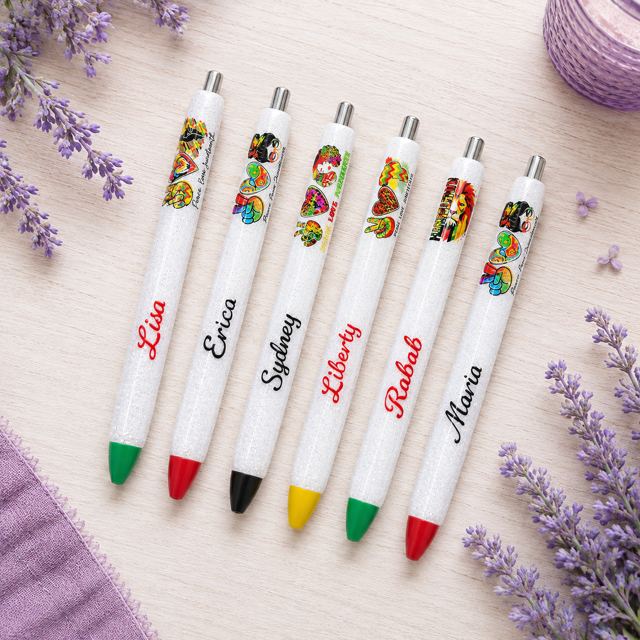 Custom Order Juneteenth glitter pen with free refill