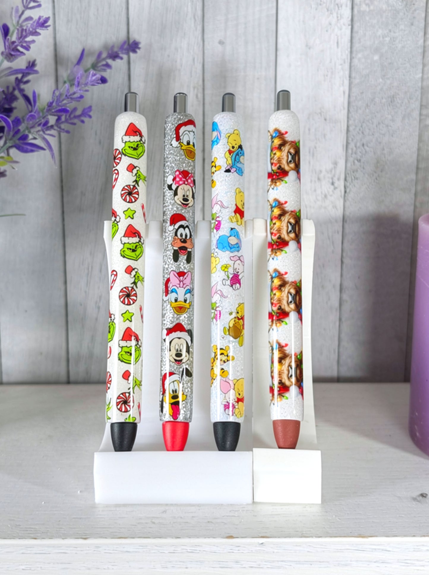 Handmade Mouse and Friends glitter pen with free refill