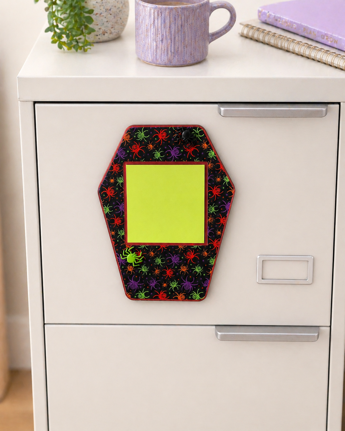 Handmade Halloween Coffin Sticky Note Holder