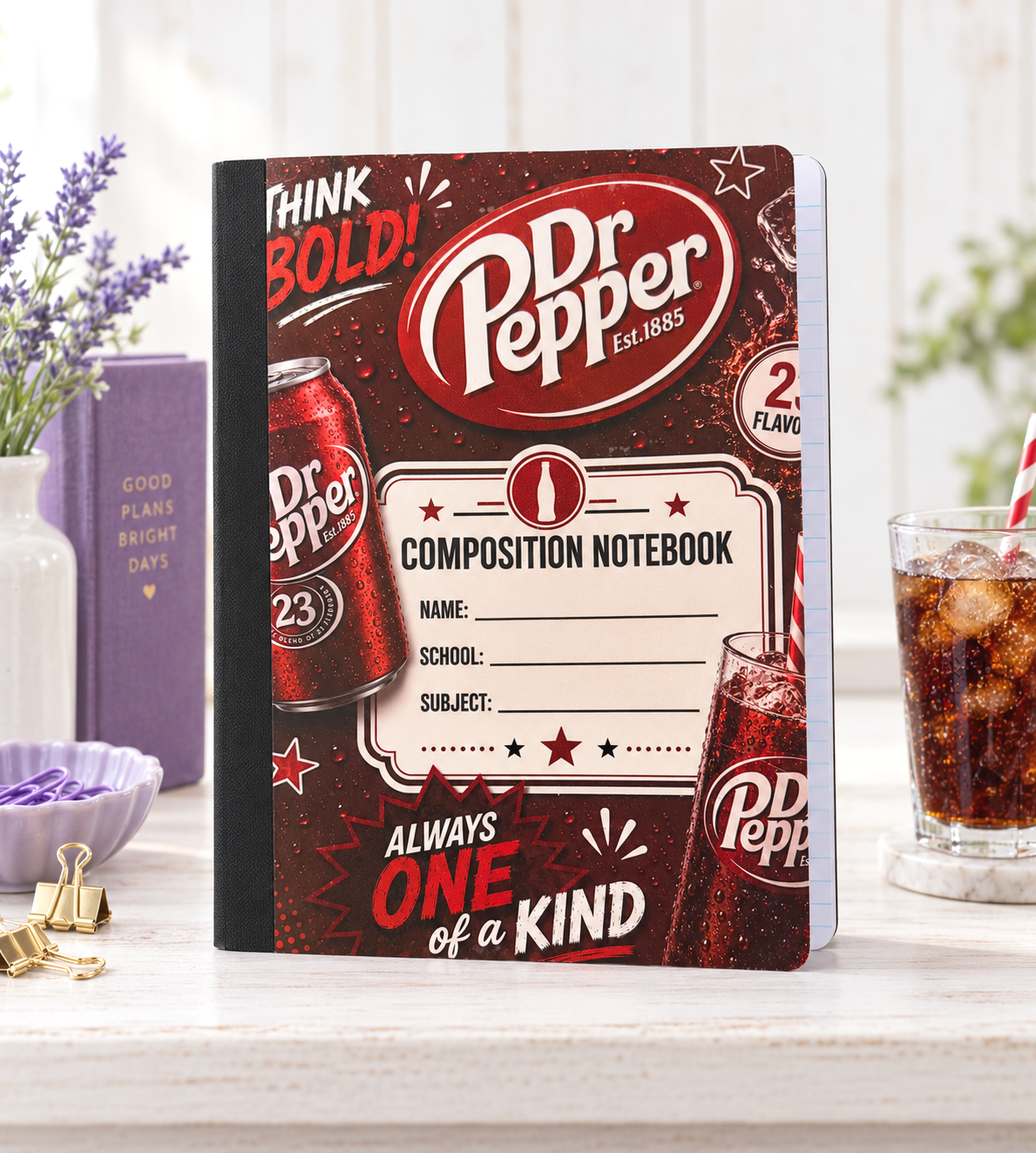 Decorative Vinyl Covered Composition Notebook Dr Pepper