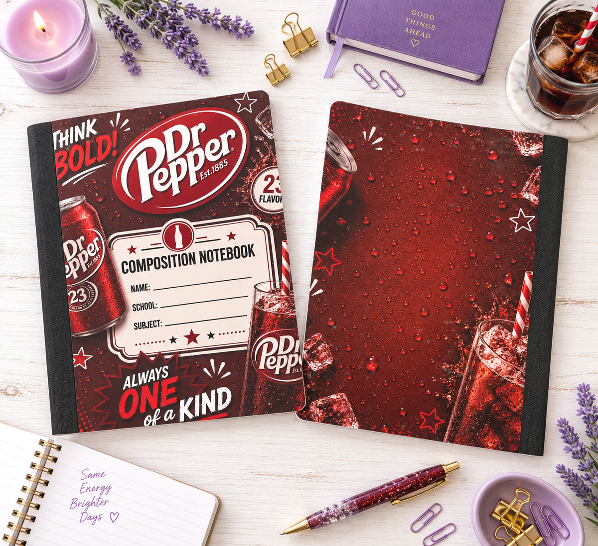 Decorative Vinyl Covered Composition Notebook Dr Pepper
