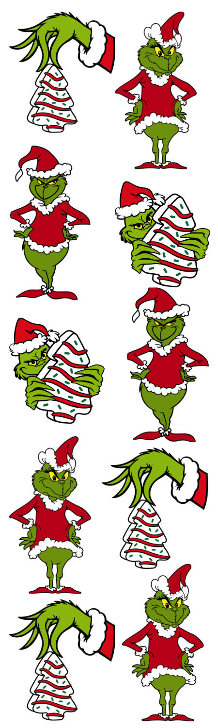 Handmade Grinch wrap glitter pen with free refill