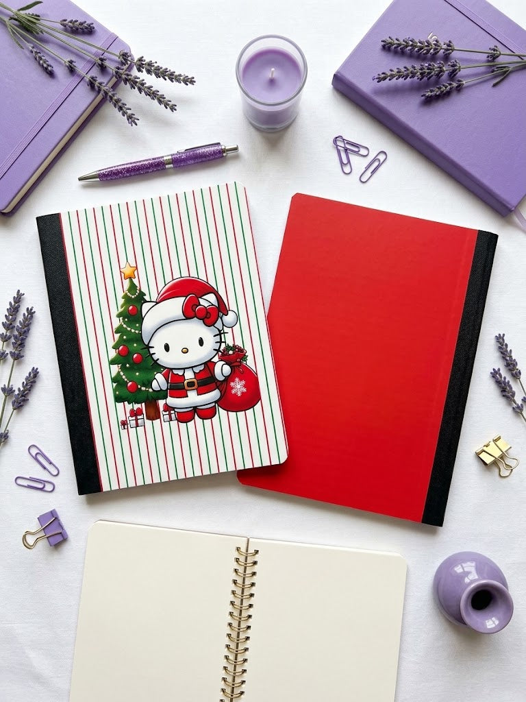 Decorative Vinyl Covered Composition Notebook Hello Kitty Christmas