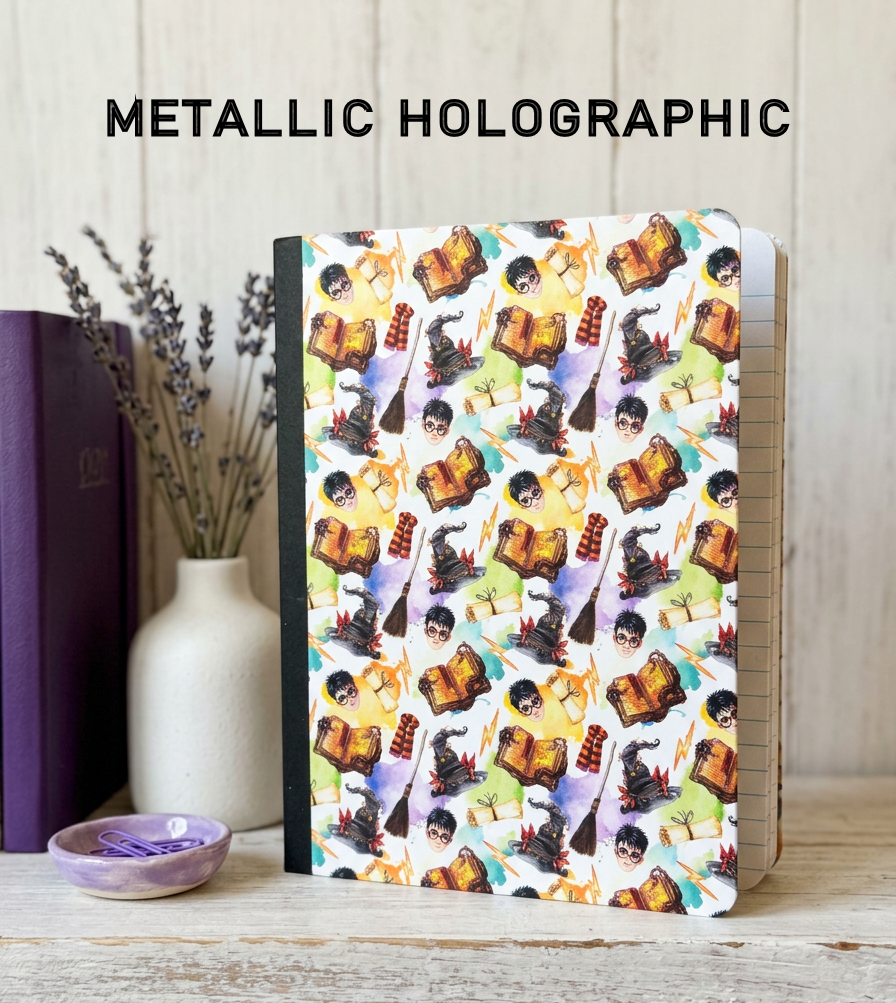Decorative Vinyl Covered Composition Notebook Metallic Holographic Harry Potter
