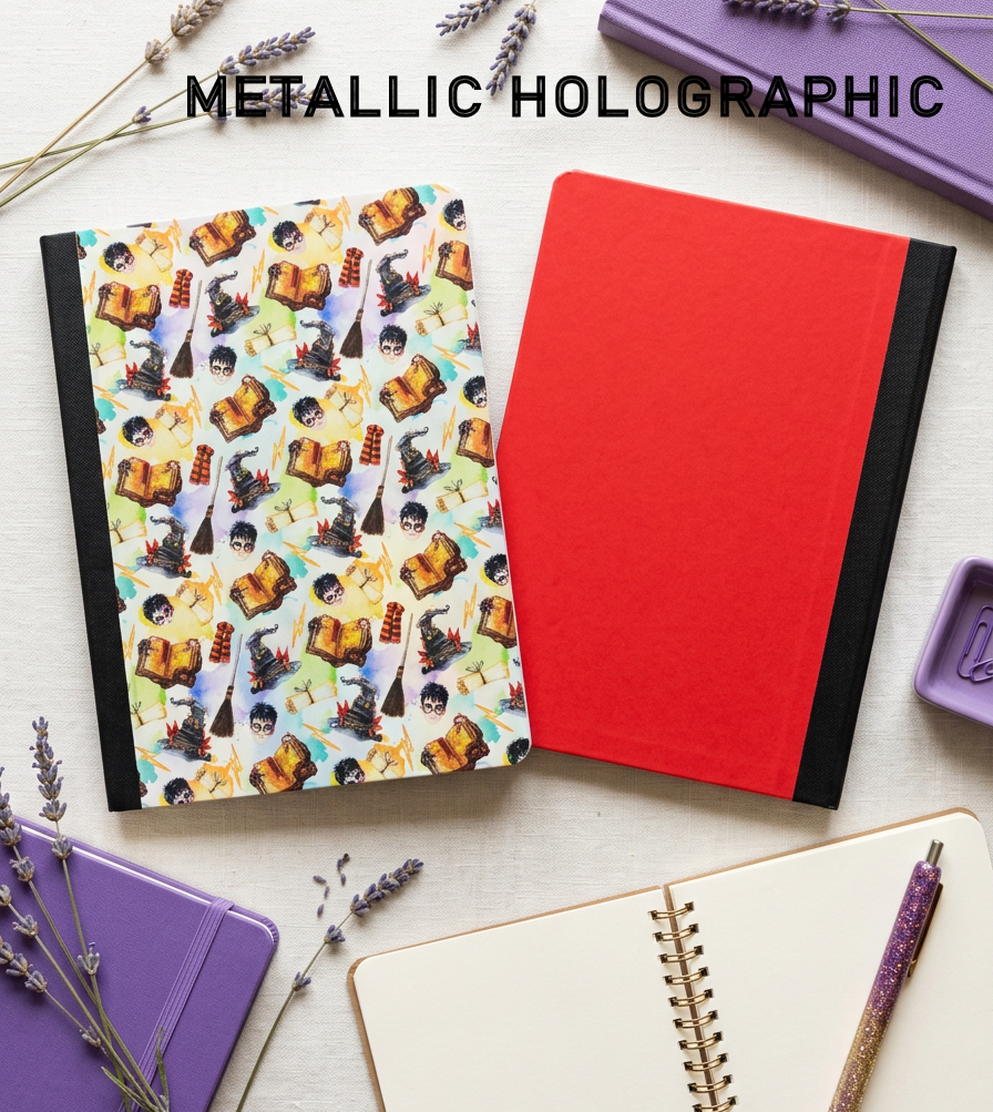 Decorative Vinyl Covered Composition Notebook Metallic Holographic Harry Potter