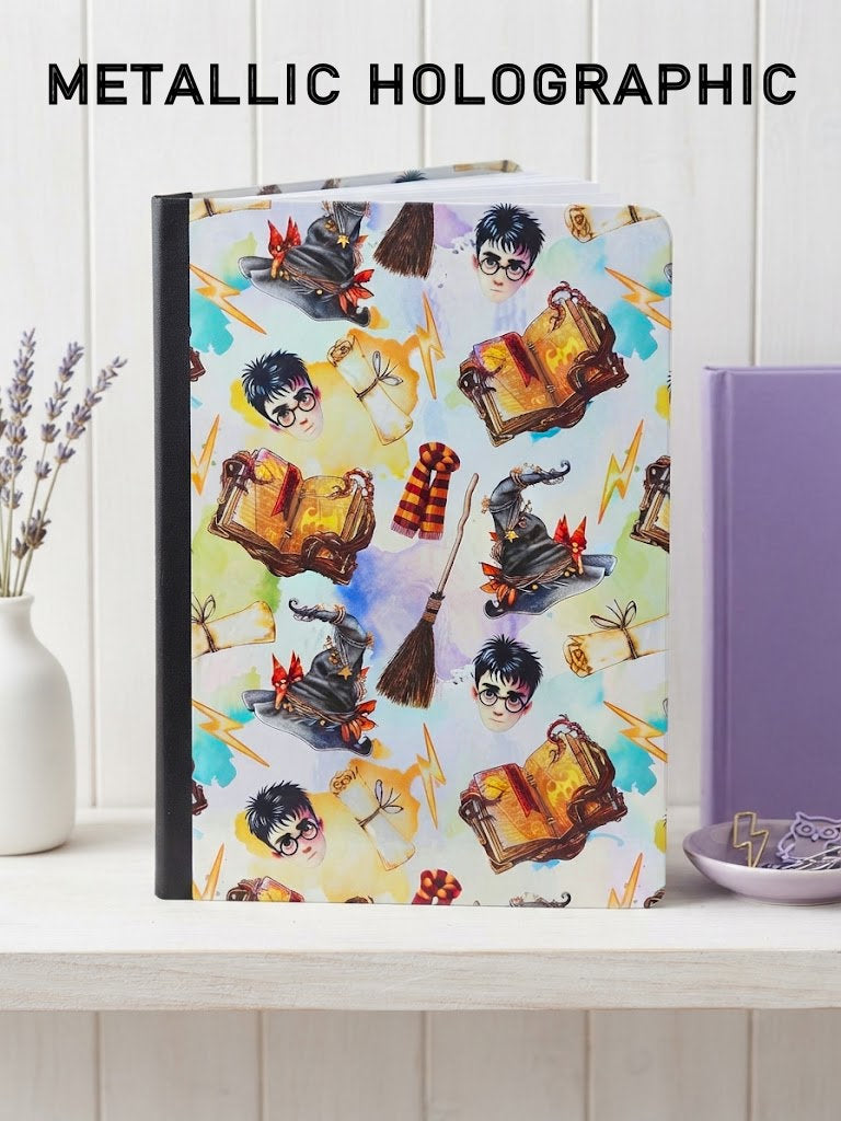 Decorative Vinyl Covered Composition Notebook Metallic Holographic Harry Potter