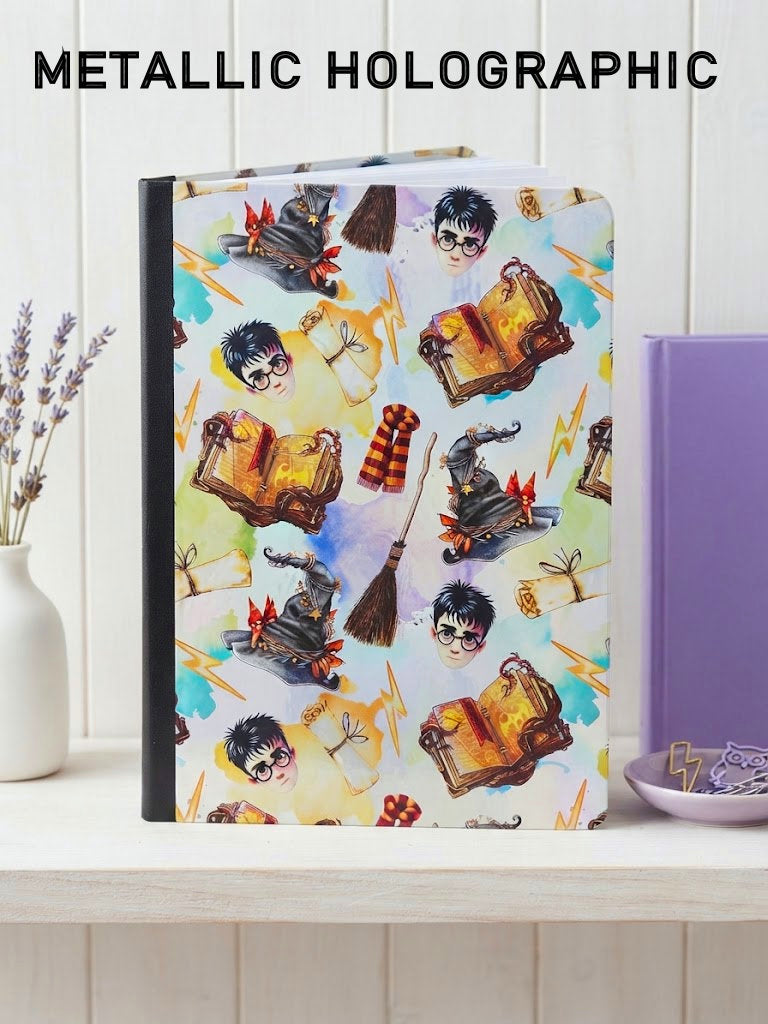 Decorative Vinyl Covered Composition Notebook Metallic Holographic Harry Potter