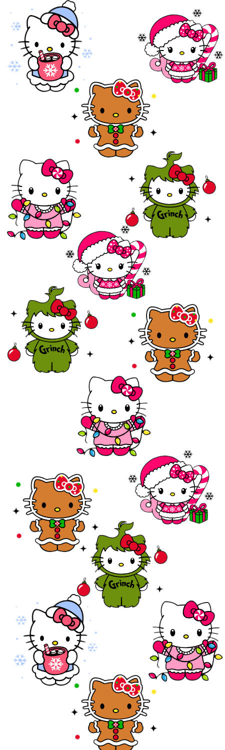 Handmade Hello Kitty Christmas glitter pen with free refill