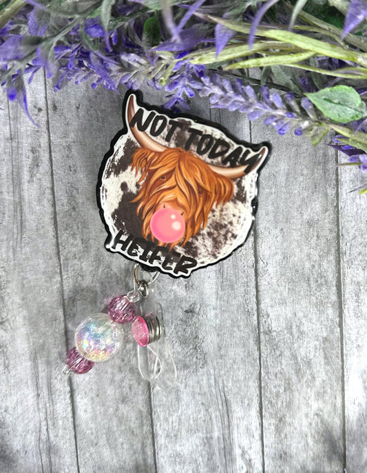 BoHo Highland cow Badge Reel