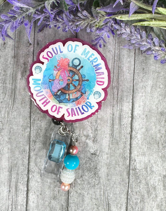 Handmade Soul of a Mermaid Badge Reel