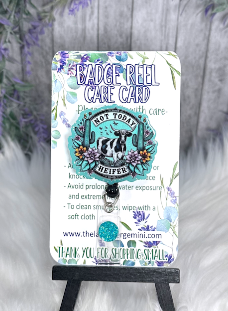 Handmade Not Tonight Heifer Badge Reel