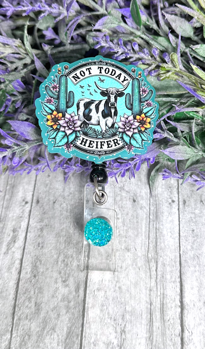 Handmade Not Tonight Heifer Badge Reel