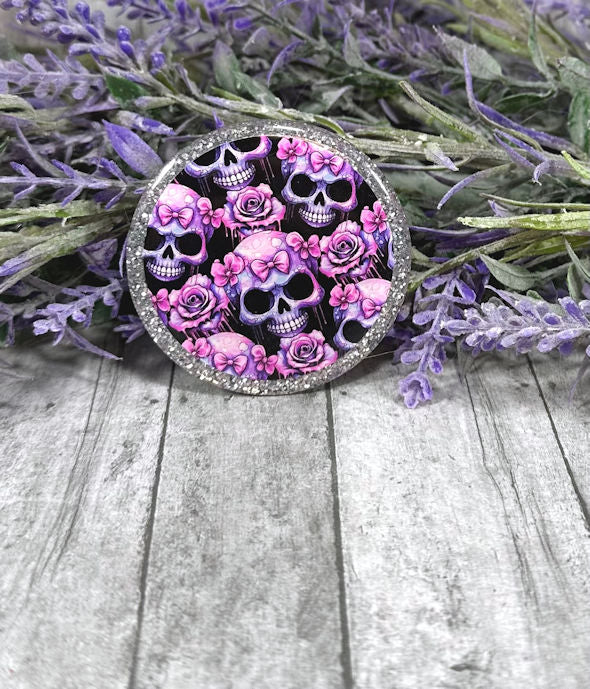 2 inch Pink and Purple skulls Magnet