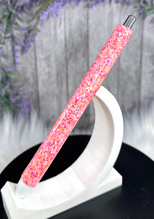 Handmade Pink and Bright Party Mix Orange glitter pen with free refill