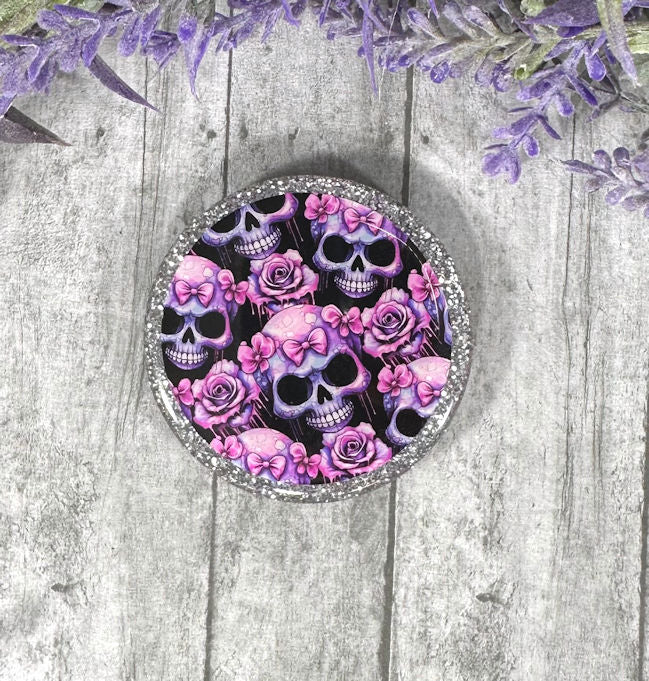 2 inch Pink and Purple skulls Magnet