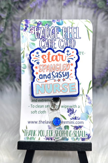 Handmade Patriotic Nurse Badge Reel