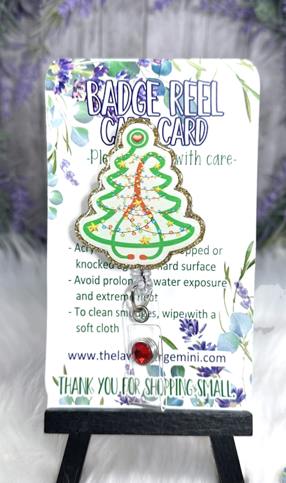 Handmade Nurse Christmas Tree Badge Reel