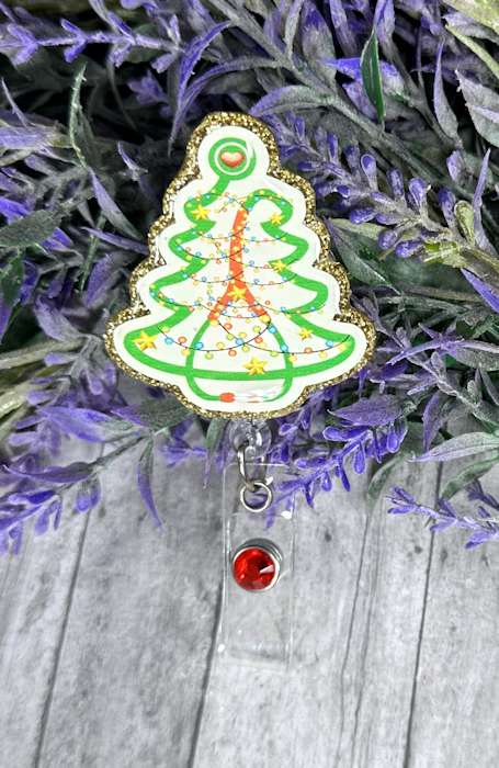 Handmade Nurse Christmas Tree Badge Reel