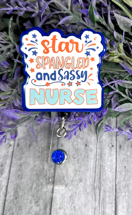 Handmade Patriotic Nurse Badge Reel