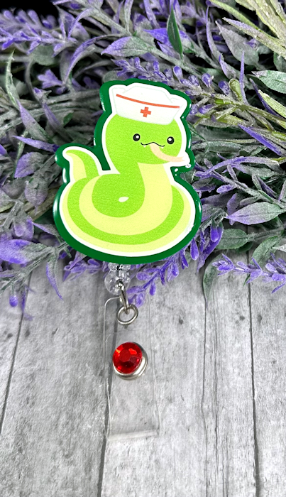 Handmade Nurse Snake Badge Reel
