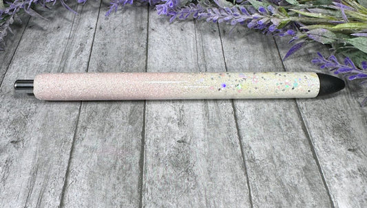 Handmade Pink and White Ombre glitter pen with free refill