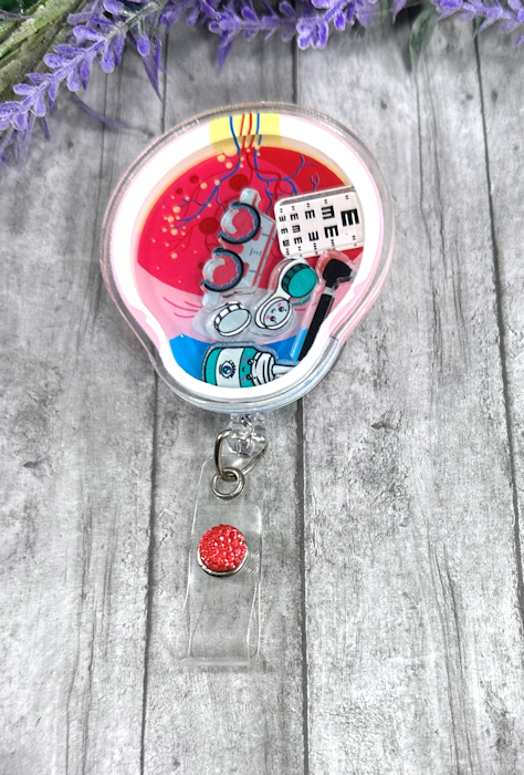 Handmade Eye Doctor Shaker Badge Reel 2