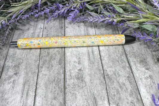 Handmade Yellow Party Mix glitter pen with free refill