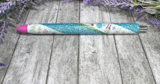 Handmade  Easter Washi Tape glitter pen with free refill