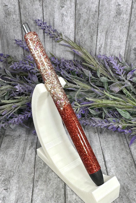 Handmade Gold and Dark red glitter pen with free refill