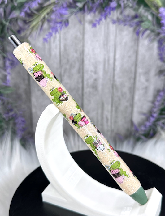 Handmade Cute Frogs  glitter pen with free refill