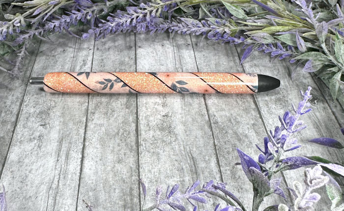 Handmade Orange flowers Washi Tape glitter pen with free refill