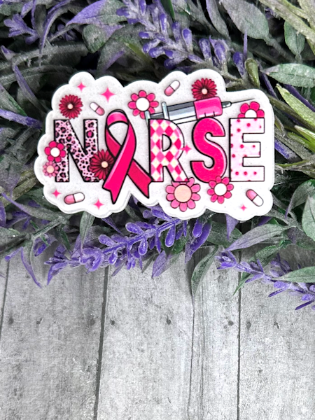 2 inch Pink Ribbon Nurse Magnet