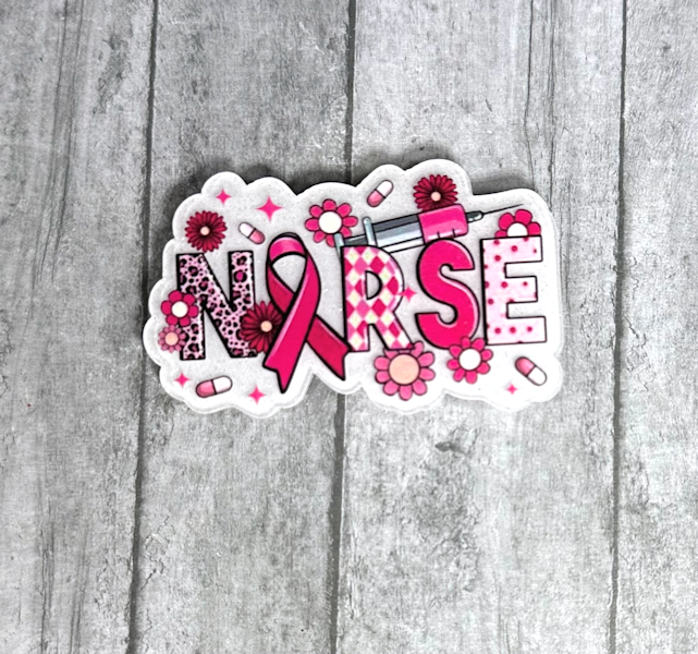 2 inch Pink Ribbon Nurse Magnet