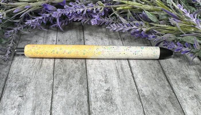 Handmade Peach and White Ombre glitter pen with free refill